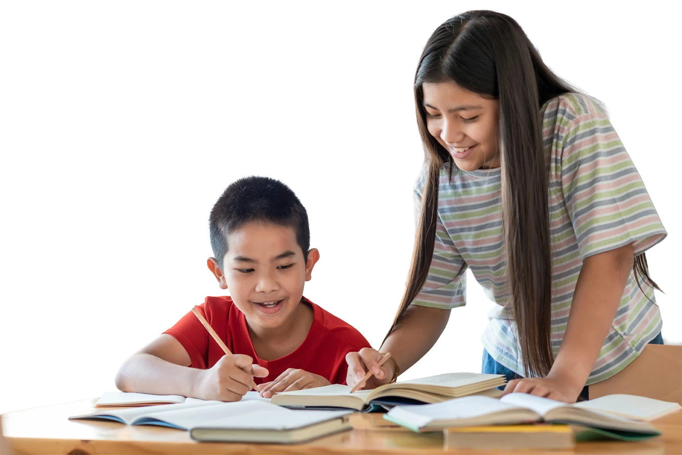 Two Children Studying